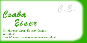 csaba eiser business card